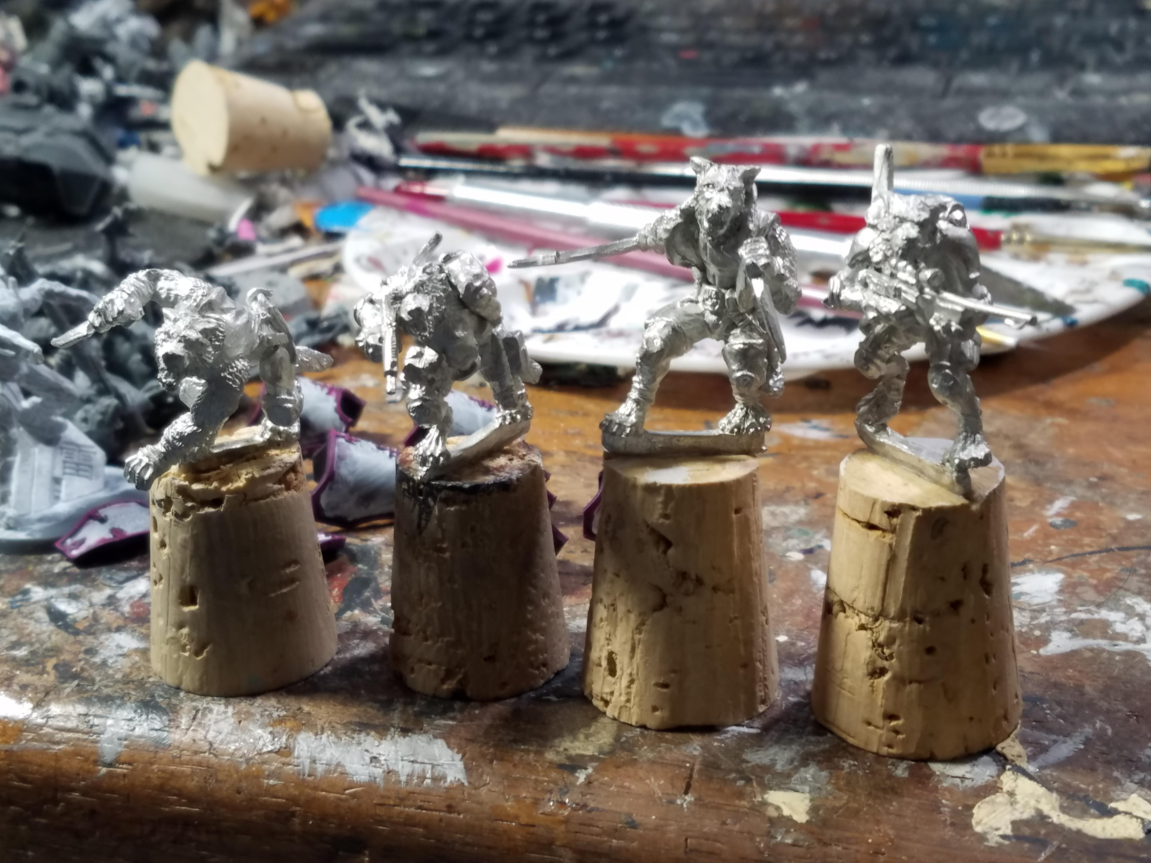 Beastmen, Bronze Age Miniatures, Wolf People, Wolfen, Work In Progress
